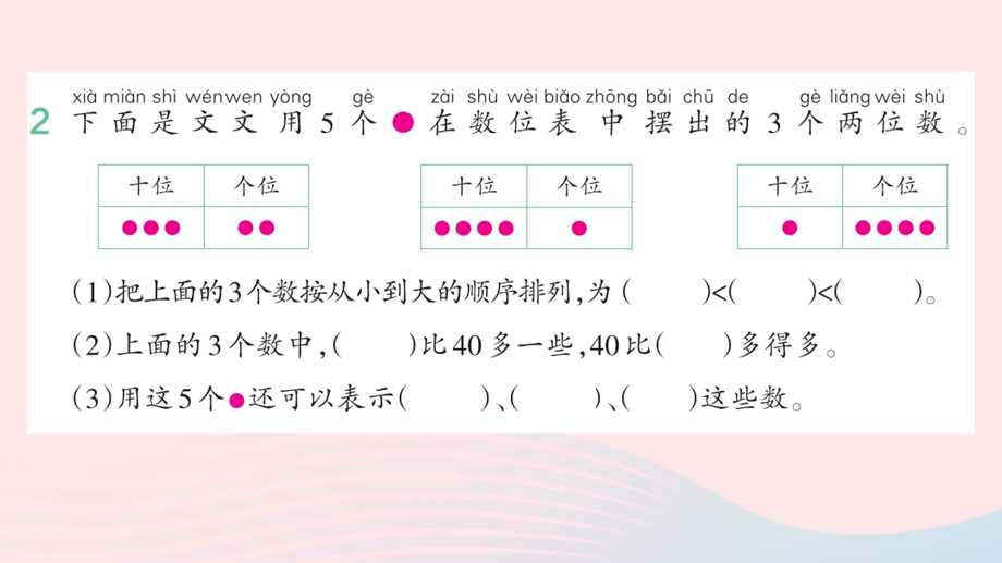 2022一年级数学下册 4 100以内数的认识(摆一摆 想一想)作业课件 新人教版.pptx_第3页