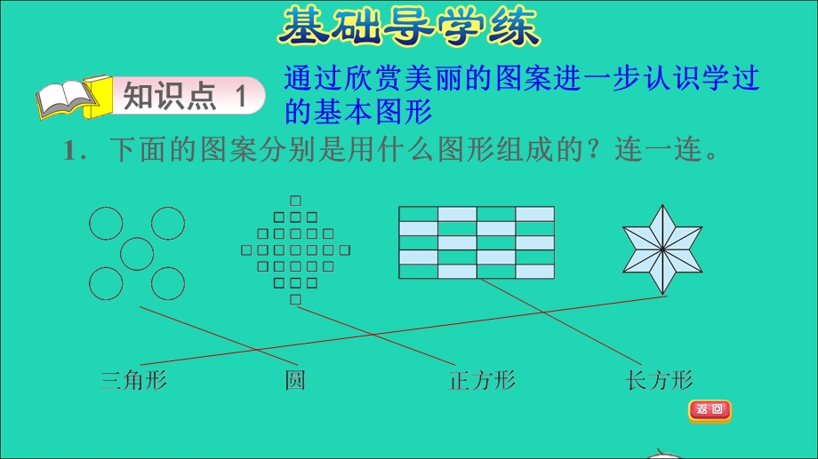 2022一年级数学下册 第4单元 有趣的图形第4课时 动手做（三）欣赏与设计习题课件 北师大版.ppt_第3页