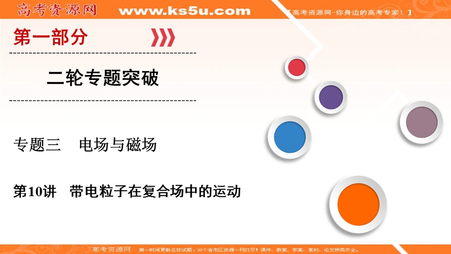 2018大二轮高考总复习物理课件：第10讲　带电粒子在复合场中的运动 .ppt_第1页