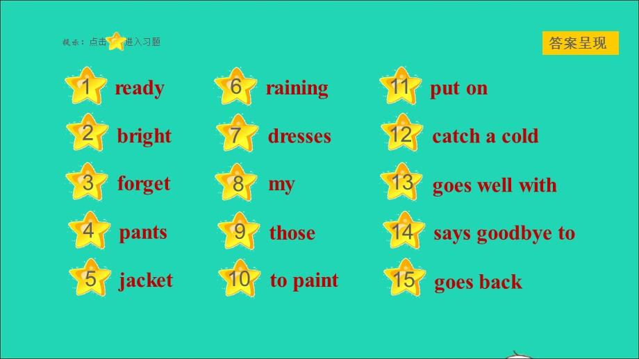 2021七年级英语上册 Unit 2 Colours and Clothes Lesson 10 Clothes for a Cold Day习题课件 （新版）冀教版.ppt_第2页