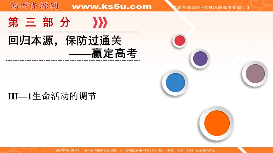 2018大二轮高考总复习生物课件：第03部分 Ⅲ-1生命活动的调节 .ppt_第1页