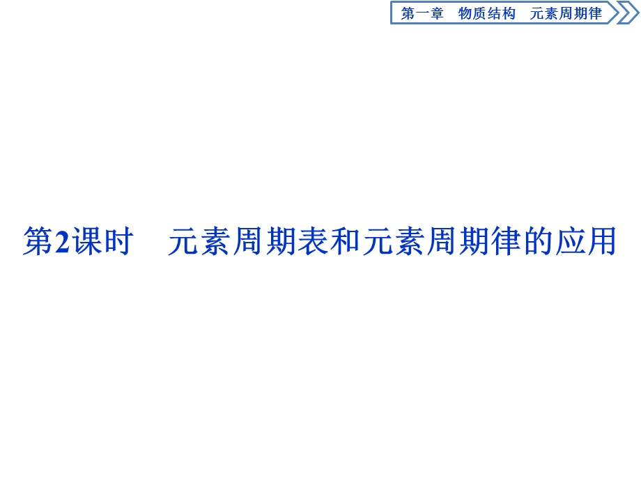 2019-2020学年人教版化学必修二江苏专用课件：第一章 第二节　第2课时　元素周期表和元素周期律的应用 .ppt_第1页