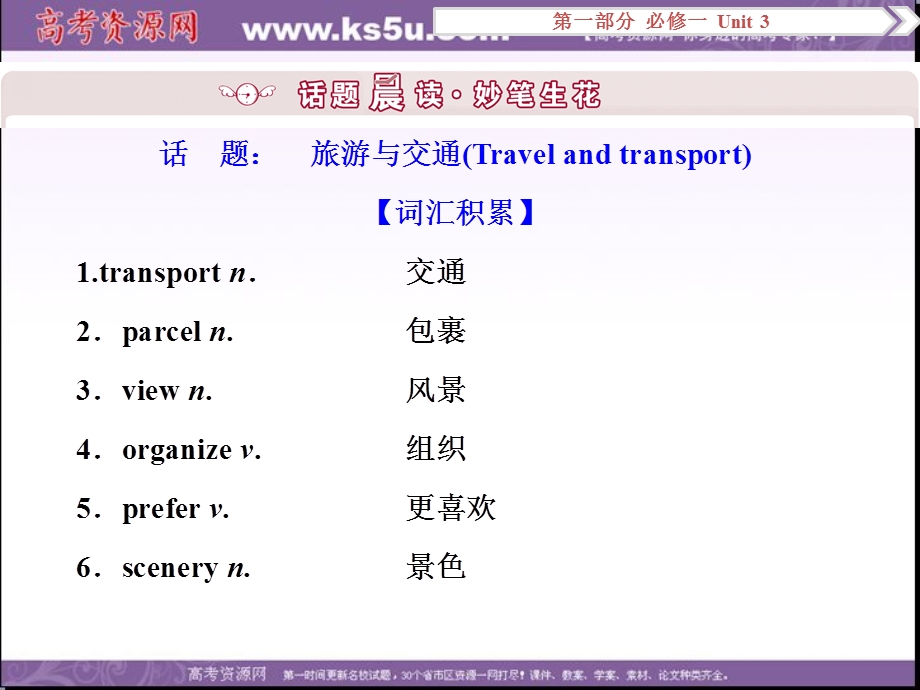 2017优化方案高考总复习&英语（重大版）课件：第一部分 基础考点聚焦 必修1UNIT3 .ppt_第2页