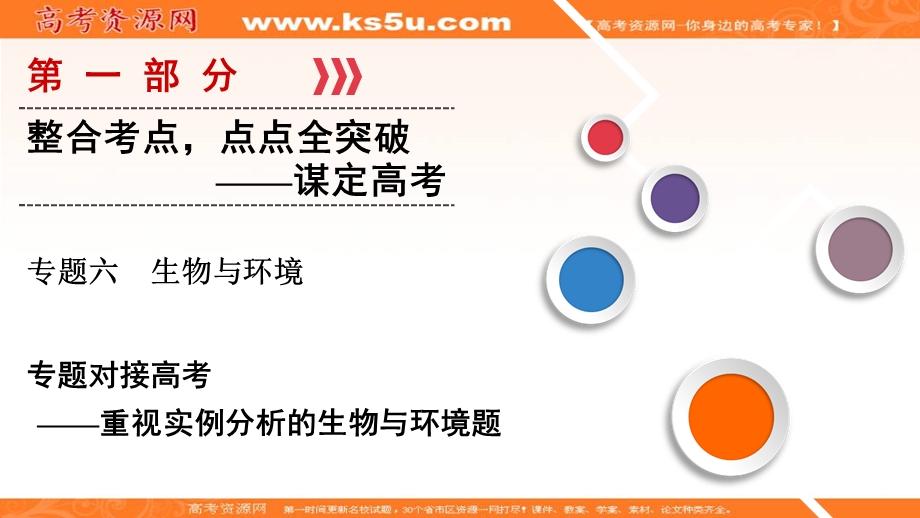 2018大二轮高考总复习生物课件：第01部分 专题06 生物与环境 专题对接高考——重视实例分析的生物与环境题 .ppt_第1页