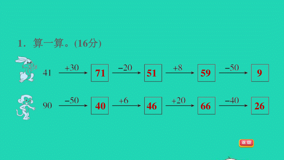 2022一年级数学下册 第5单元 加与减（二）阶段小达标(7)课件 北师大版.ppt_第3页