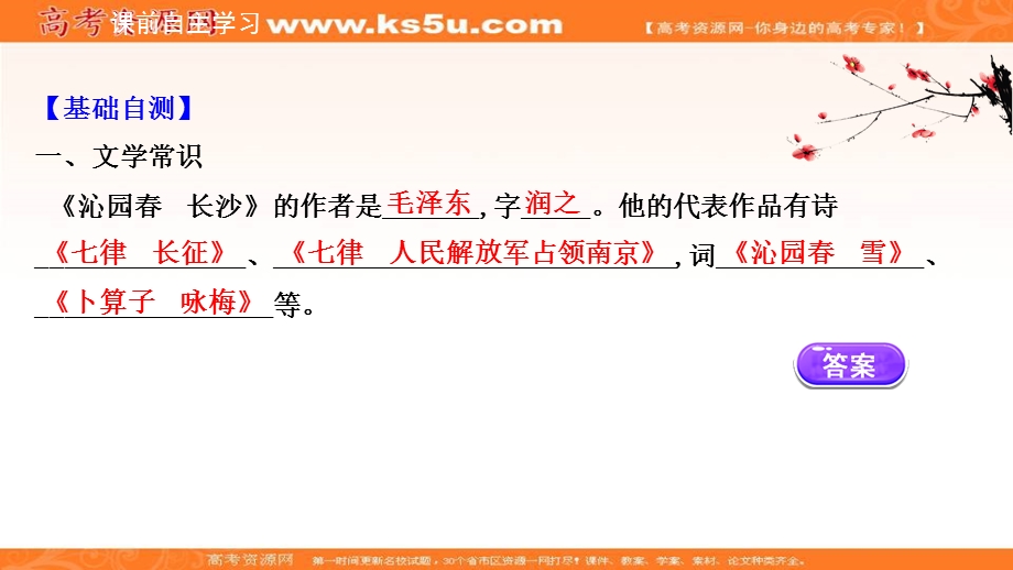 2020-2021人教版语文必修1课件：1-1 沁园春　长沙 .ppt_第3页