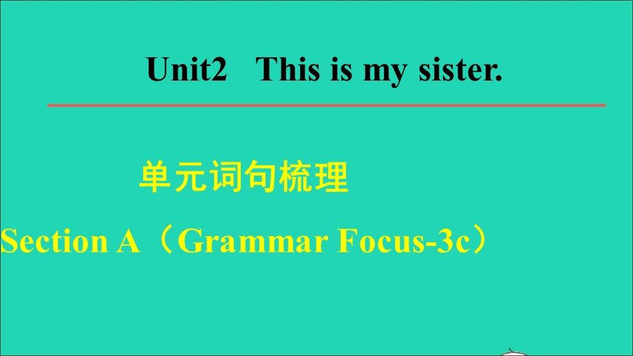 2021七年级英语上册 Unit 2 This is my sister词句梳理Section A (Grammar Focus-3c)课件（新版）人教新目标版.ppt_第1页