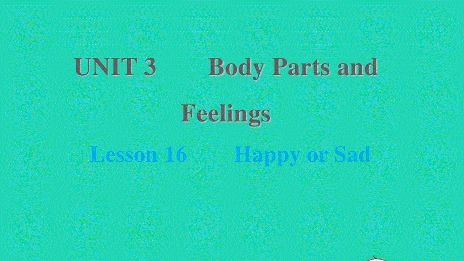 2021七年级英语上册 Unit 3 Body Parts and Feelings Lesson 16 Happy or Sad习题课件 （新版）冀教版.ppt_第1页