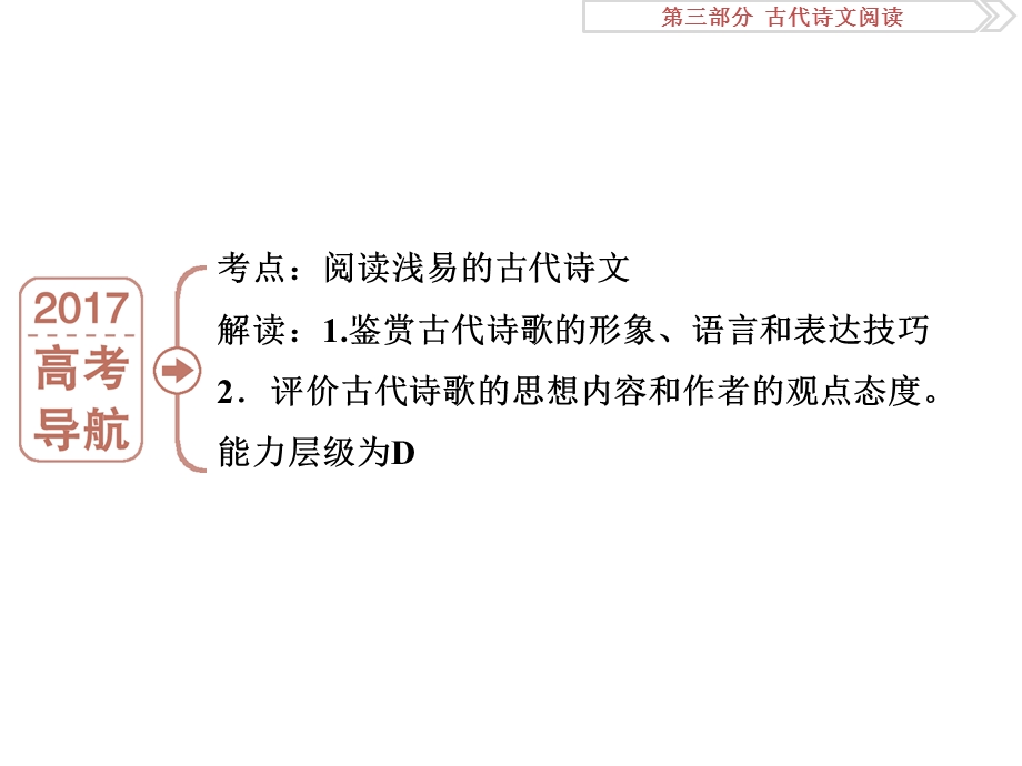 2017优化方案高考总复习&语文（山东专用）课件：第三部分 古代诗文阅读 专题二 .ppt_第2页