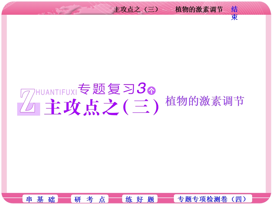 2018学年高中三维专题二轮复习生物江苏专版课件：第一部分 专题四 主攻点之（三）植物的激素调节 .ppt_第1页