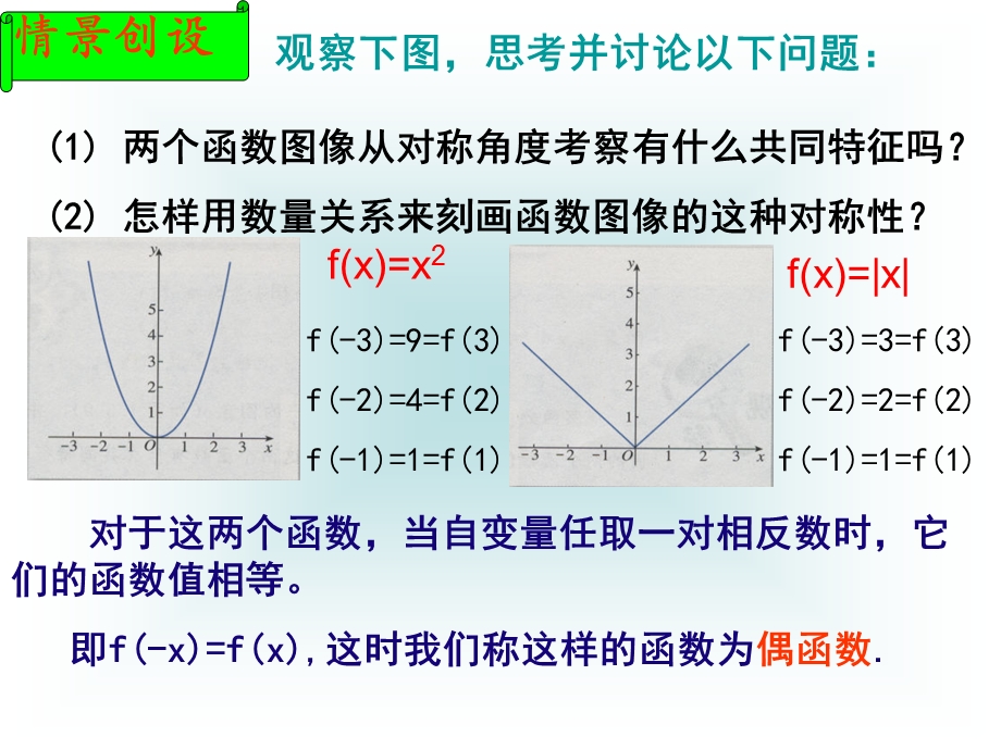 2014年广东省翁源县翁源中学数学课件 高一必修一《2.1.3 函数的奇偶性》参赛课件3.ppt_第3页