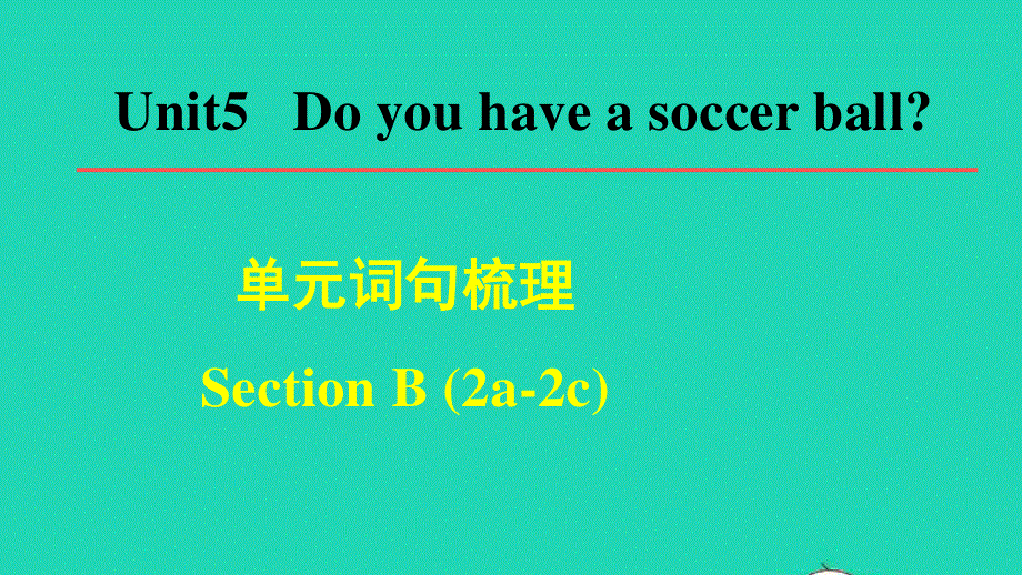 2021七年级英语上册 Unit 5 Do you have a soccer ball词句梳理Section B（2a-2c）课件（新版）人教新目标版.ppt_第1页