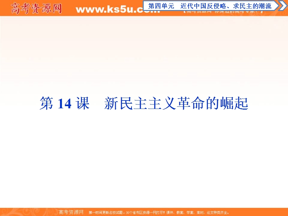 2019-2020学年人教版历史必修一课件：第14课　新民主主义革命的崛起 .ppt_第1页