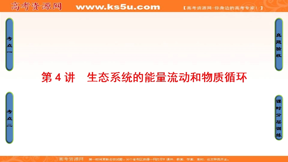 2018届《新坐标》高三生物（人教版）一轮总复习课件：必修3第9单元第4讲生态系统的能量流动和物质循环 .ppt_第1页