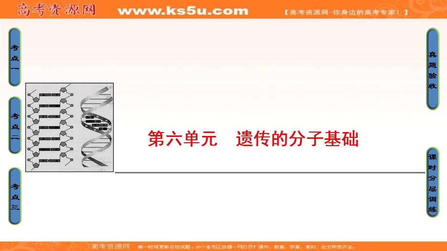 2018届《新坐标》高三生物（人教版）一轮总复习课件：必修2第6单元 第1讲 DNA是主要的遗传物质 .ppt_第1页