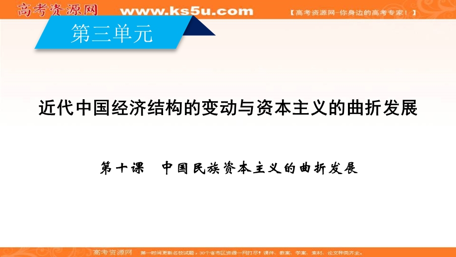 2019-2020学年人教版历史必修2课件：第10课 中国民族资本主义的曲折发展 .ppt_第3页