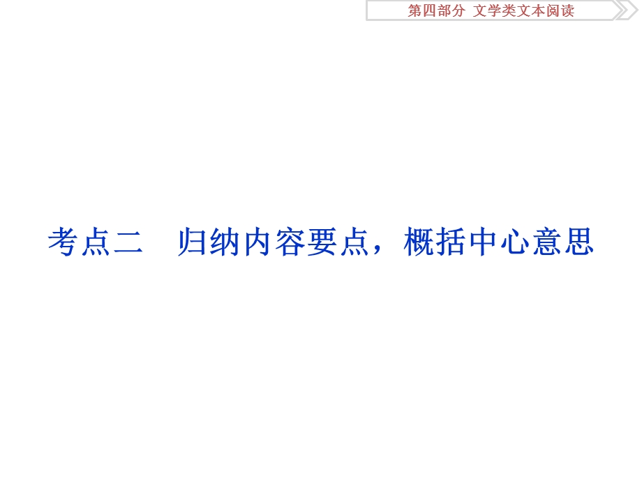 2017优化方案高考总复习&语文（山东专用）课件：第四部分 文学类文本阅读 专题二考点二 .ppt_第1页