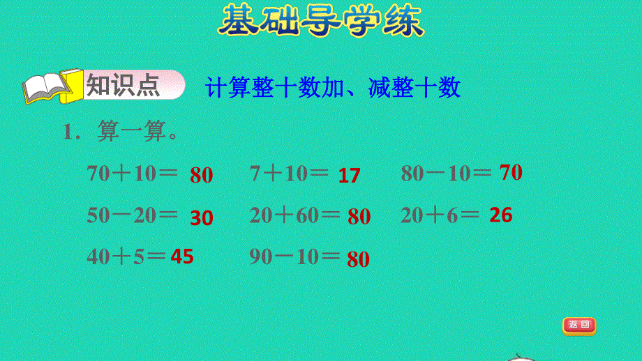 2022一年级数学下册 第6单元 100以内的加法和减法(一)1 整十数加、减整十数第1课时 整十数加、减整十数习题课件 新人教版.ppt_第3页