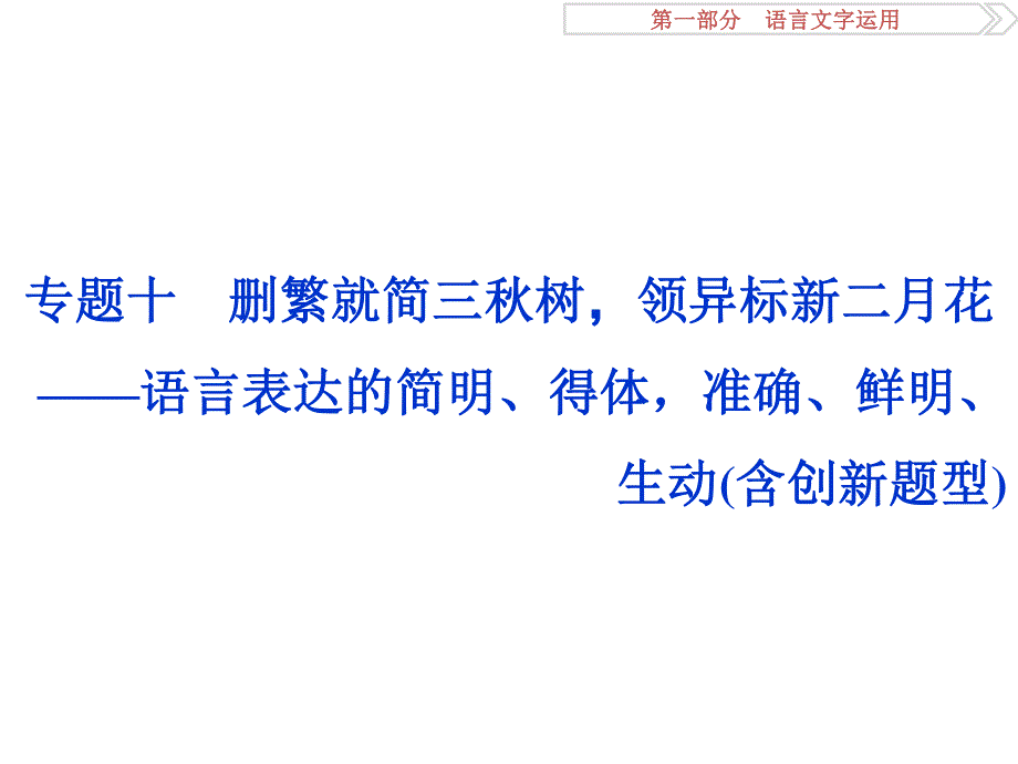 2017优化方案高考总复习&语文（浙江专用）课件：第一部分专题十 .ppt_第1页