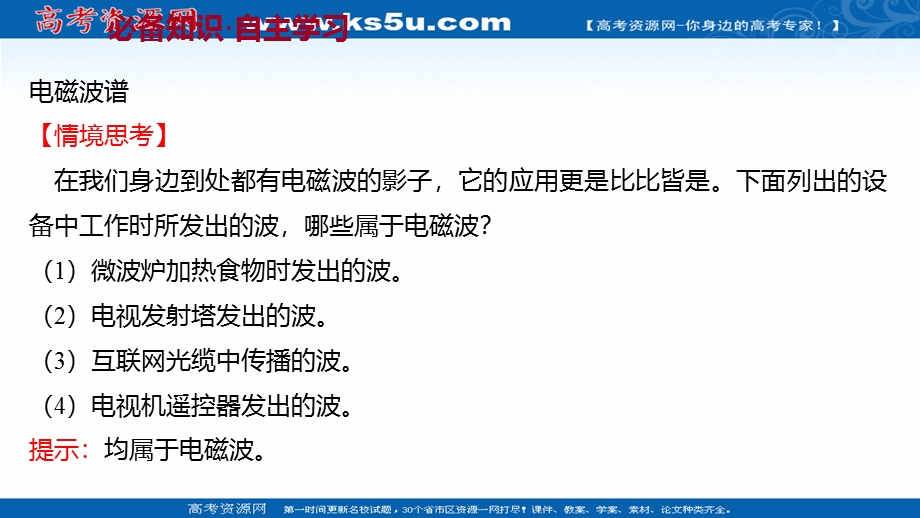 2021-2022学年人教版物理选择性必修第二册课件：第四章 4-电 磁 波 谱 .ppt_第3页