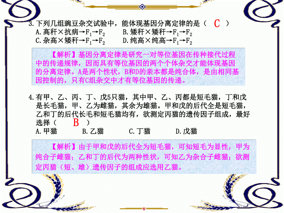 2013学年高一新人教版生物必修2考案课件 考案1 第1、2章学习质量检测题.ppt_第2页