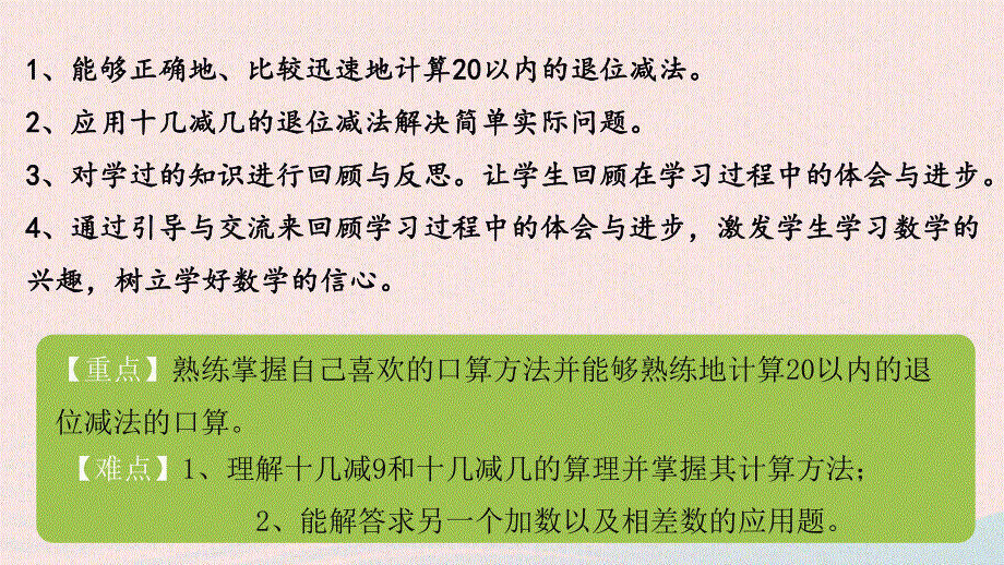 2022一年级数学下册 整理与复习第1课时 十几减几课件 北师大版.pptx_第2页