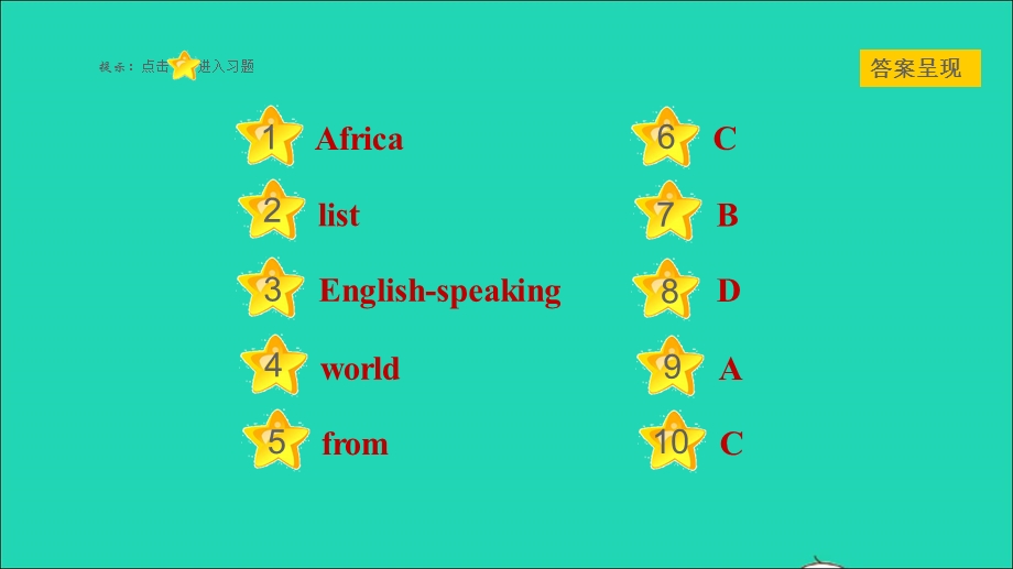 2021七年级英语上册 Unit 8 Countries around the world Lesson 48 English-Speaking Countries习题课件 （新版）冀教版.ppt_第2页