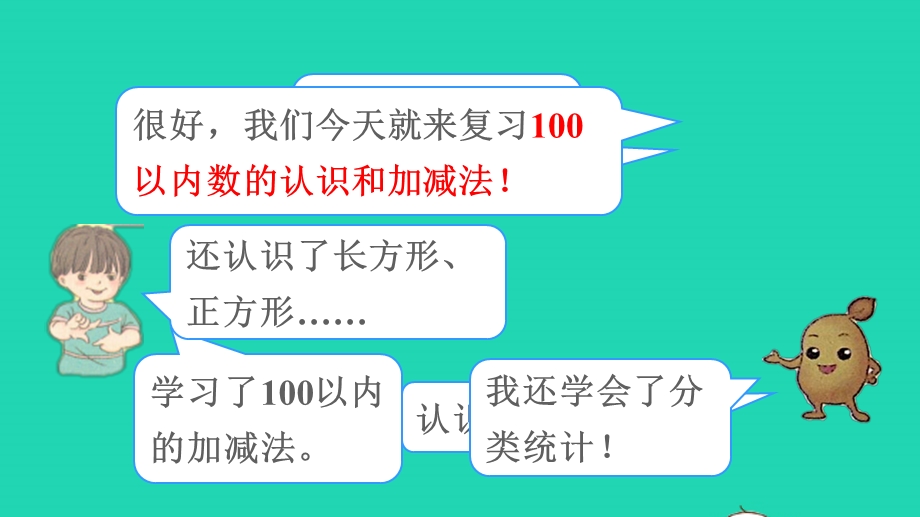 2022一年级数学下册 期末整理与复习 100以内数的认识和加减法授课课件 新人教版.pptx_第2页