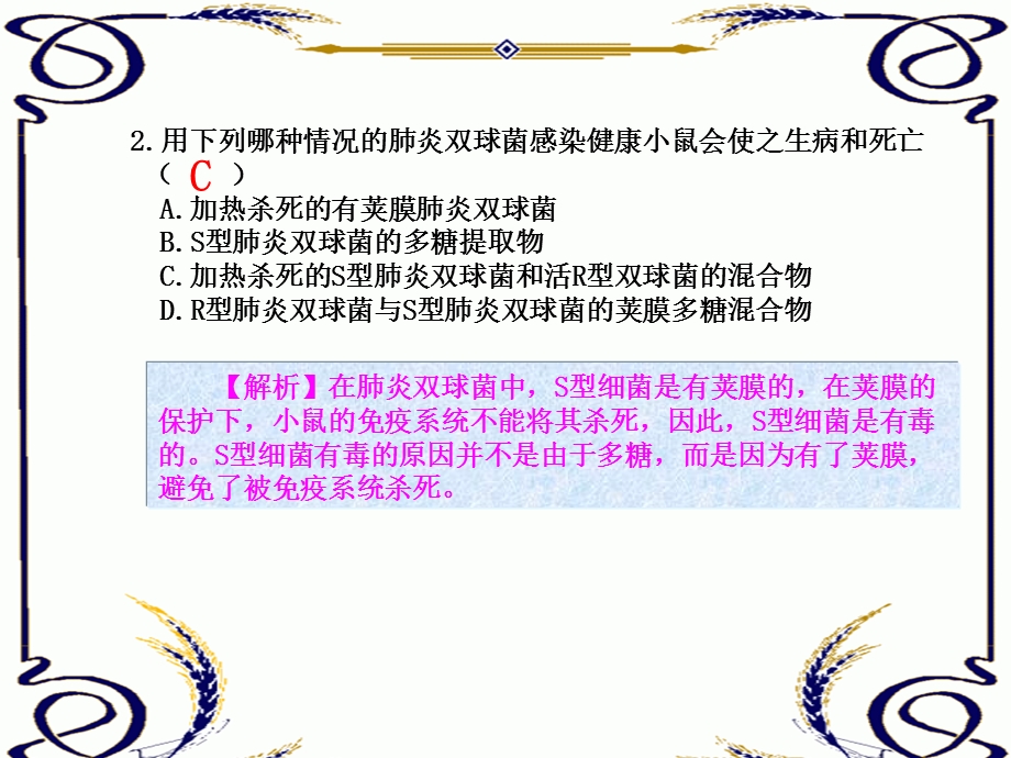 2013学年高一新人教版生物必修2练案课件 练案10 DNA是主要的遗传物质.ppt_第2页