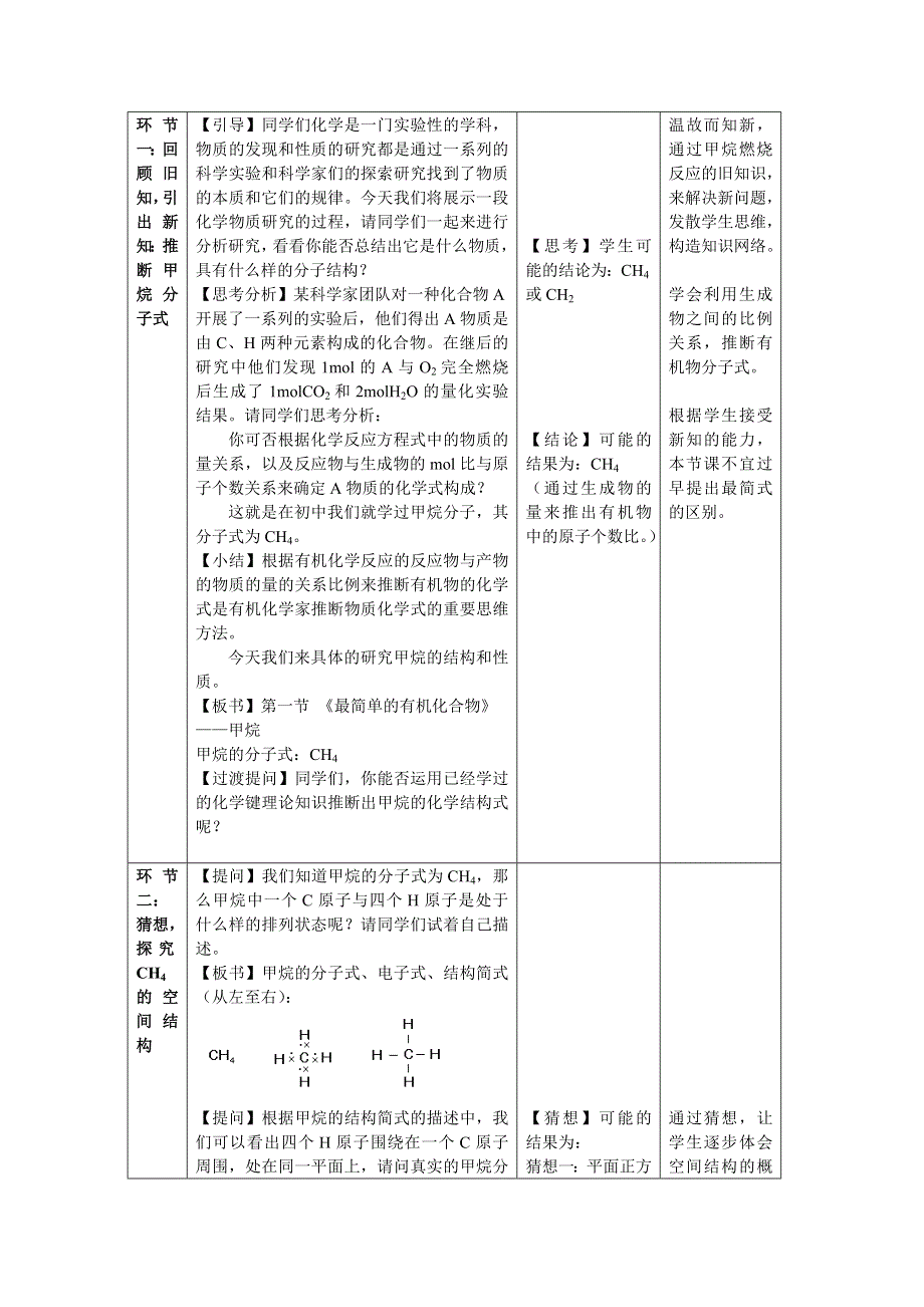 四川省万源中学2014-2015学年人教版高中化学必修2教案 第3章 第1节 甲烷.doc_第2页