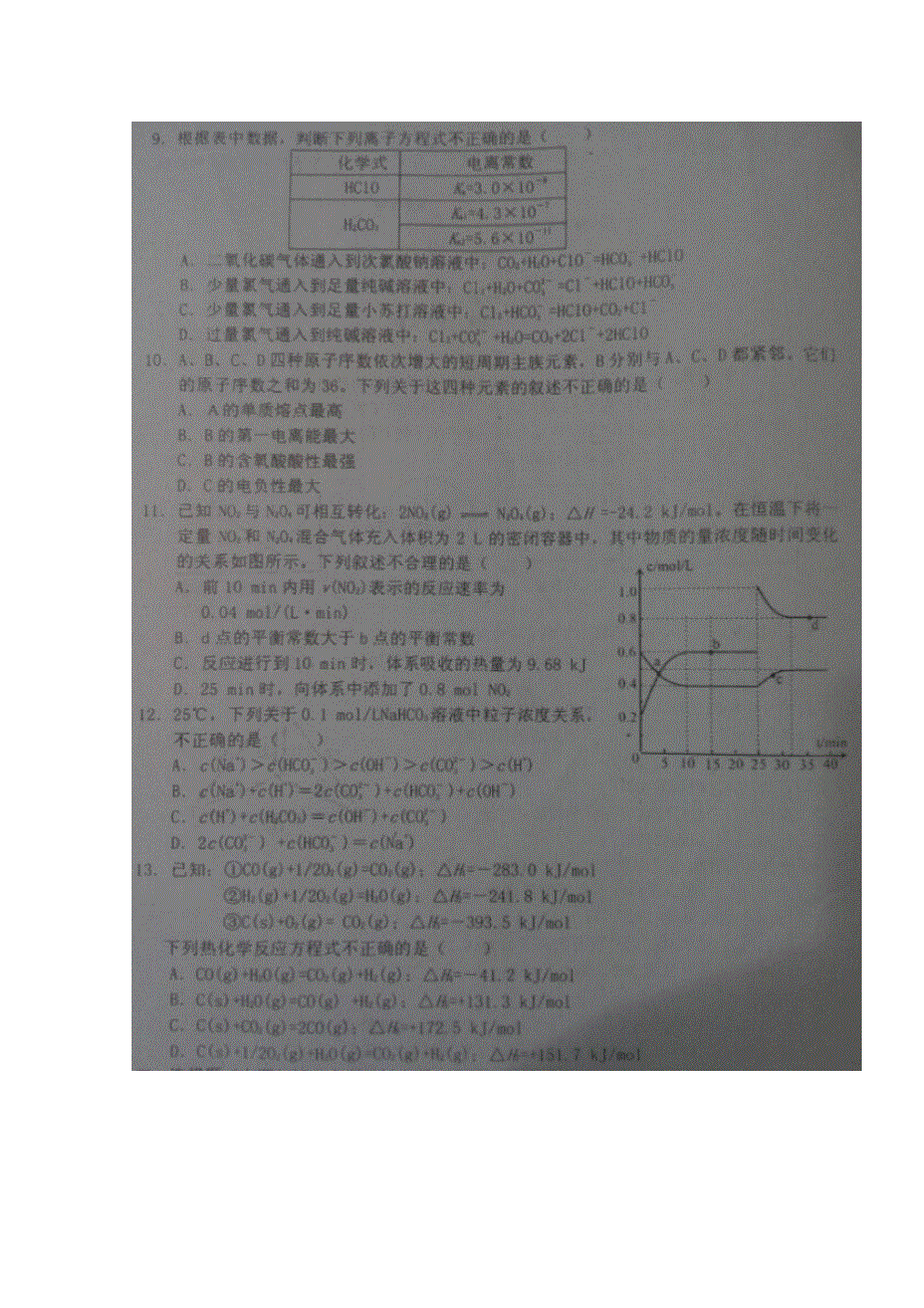 四川省三台中学2017-2018学年高二下学期开学考试理综化学试题 扫描版缺答案.doc_第2页