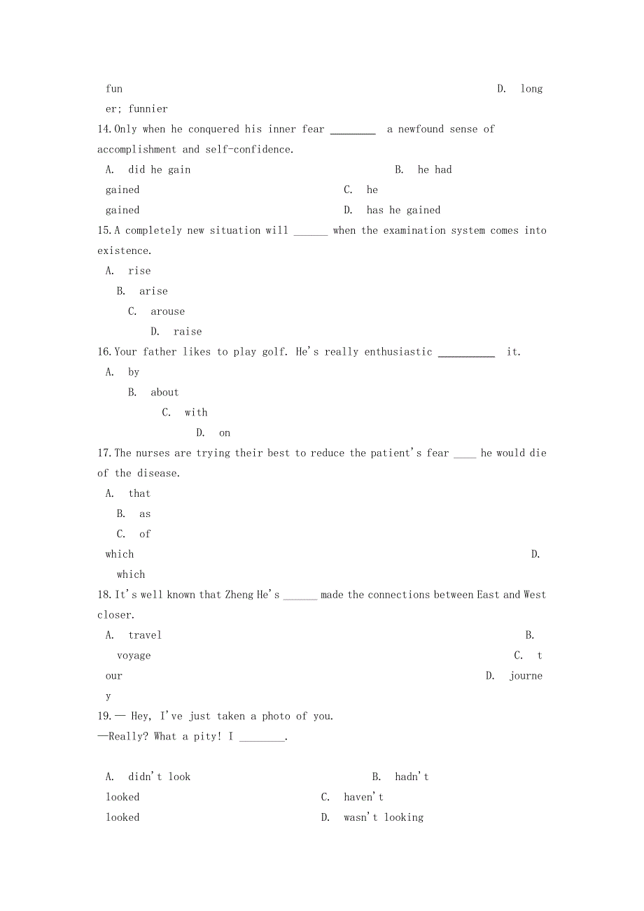 云南省弥勒市第二中学2020-2021学年高一英语下学期期末考试试题.doc_第3页