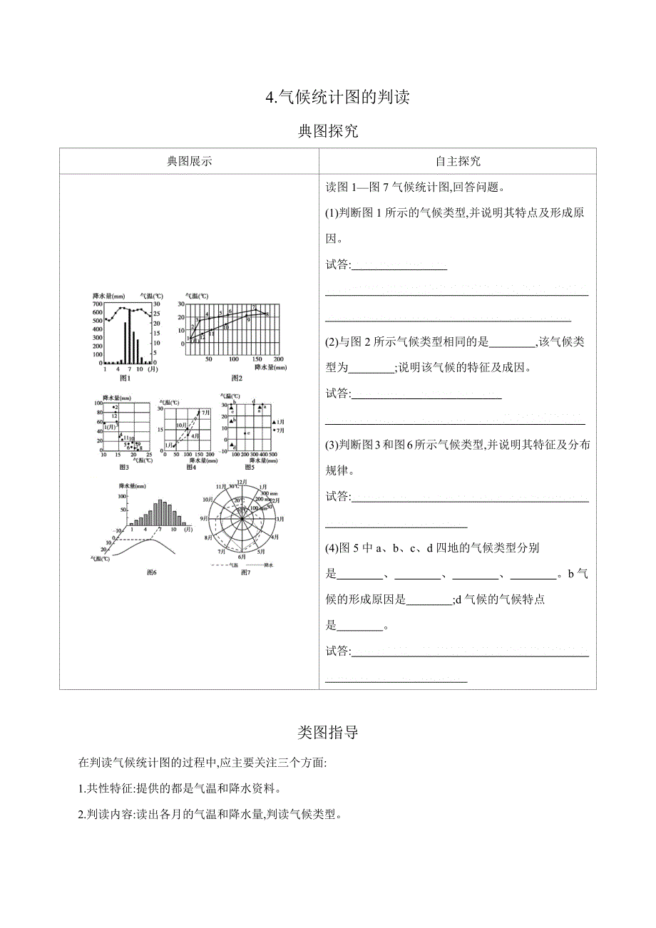 2019版高中地理3年高考2年模拟文档：读图攻略4-气候统计图的判读 WORD版含答案.docx_第1页