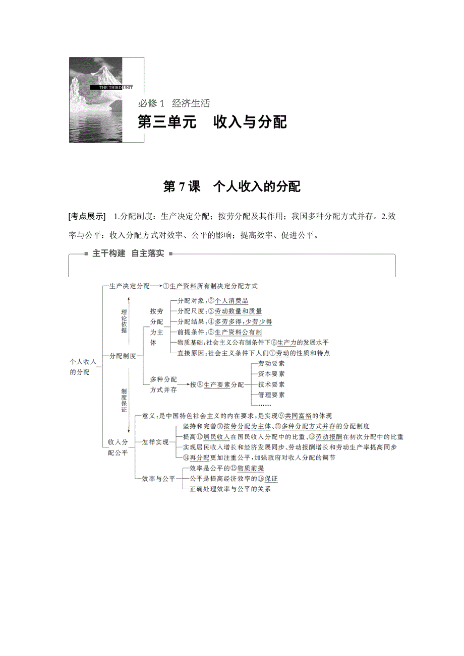 2019版高考政治大一轮复习（全国通用）讲义：必修1 第三单元 第7课 WORD版含答案.docx_第1页