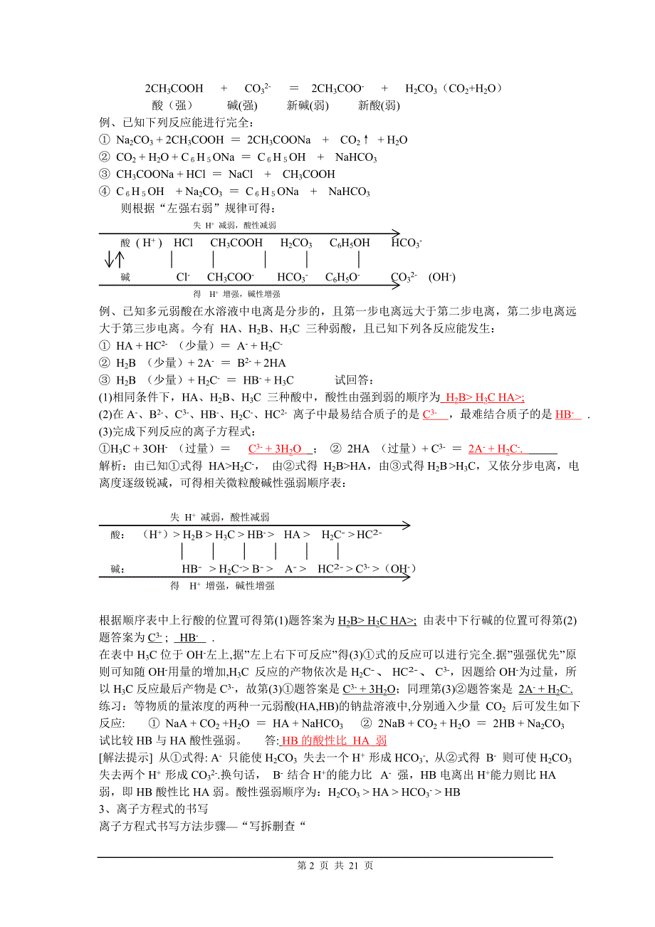 2008年高考第一轮复习-离子方程式和离子共存.doc_第2页