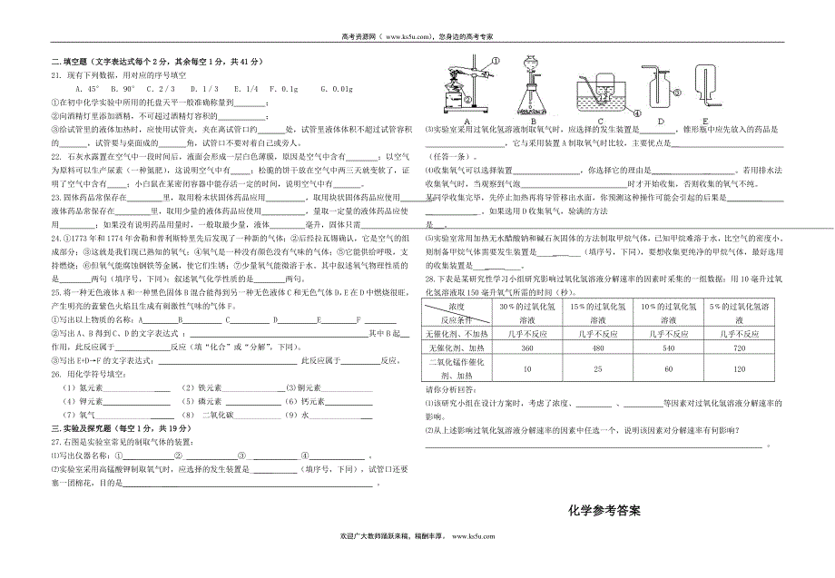 四川省丰裕中学2013届高三第一学月测试化学试题.doc_第2页