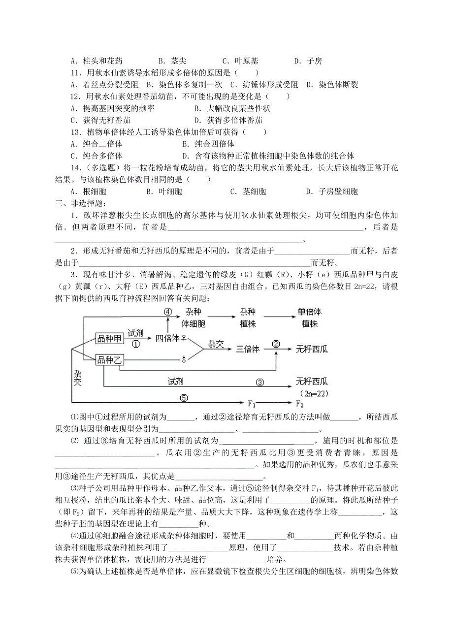 《二 染色体变异》同步练习（1）.doc_第2页