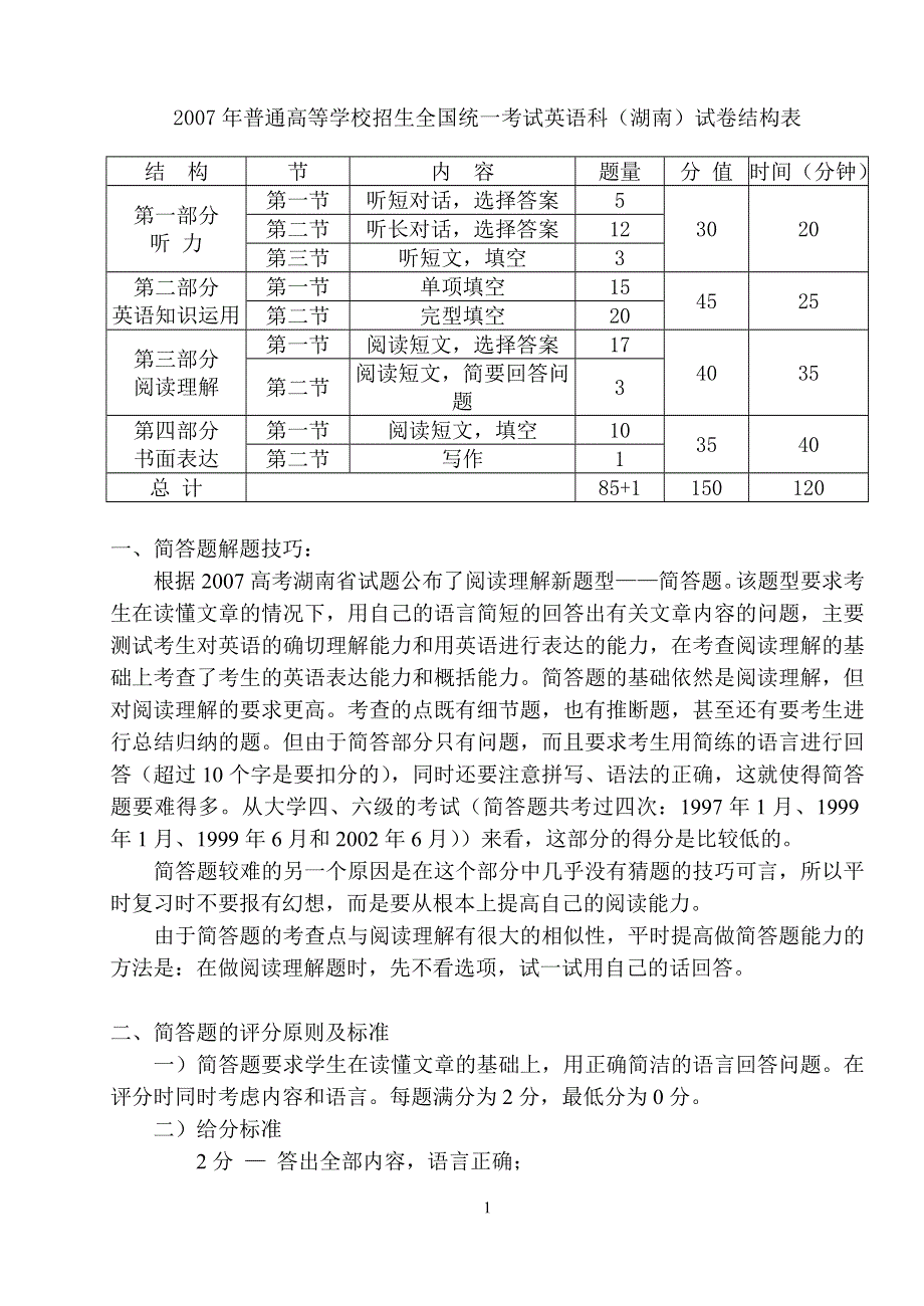 2007湖南高考新题型－阅读简答题解读.doc_第1页