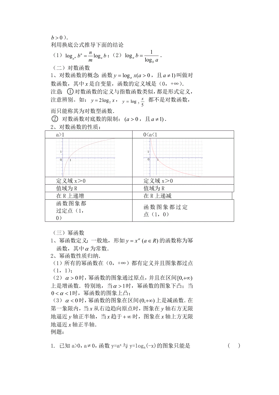 四川外国语大学附属外国语学校高一数学人教A版必修1知识点总结归纳：第2章 基本初等函数 .doc_第3页