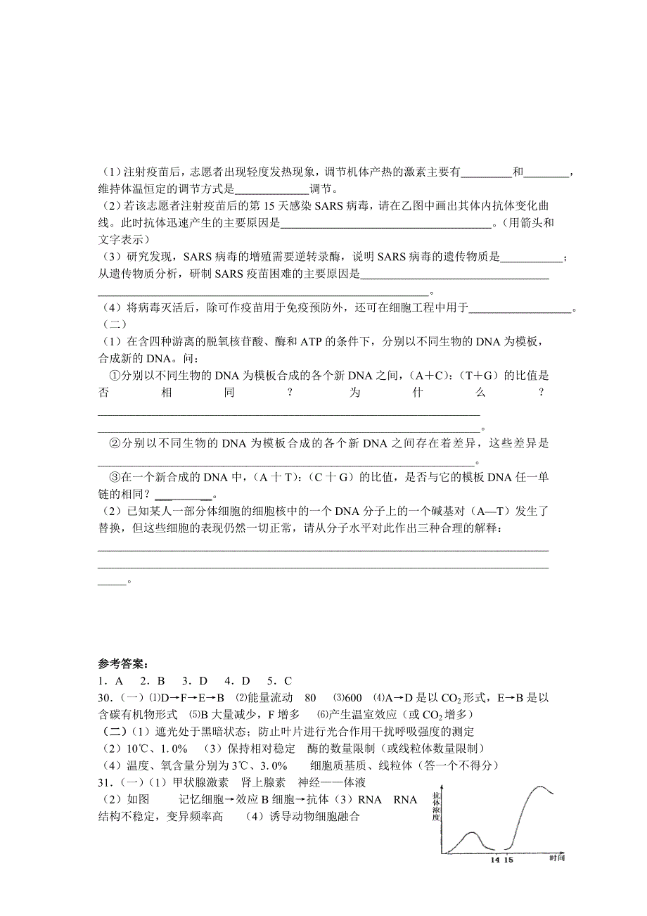 2007高三二轮复习生物测试卷（十五）.doc_第3页