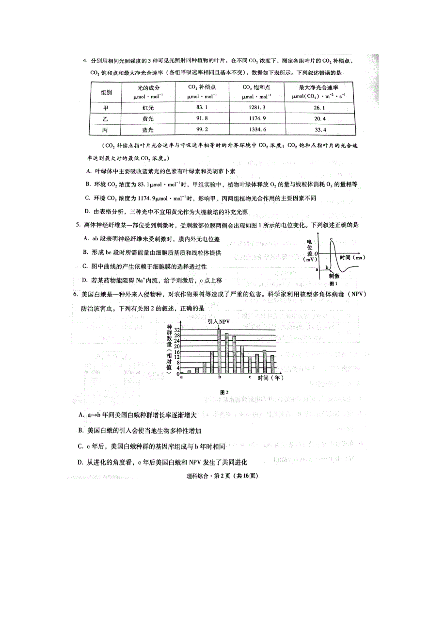 云南省师范大学附属中学2017届高考适应性月考（八）理综生物试题 扫描版含答案.doc_第2页