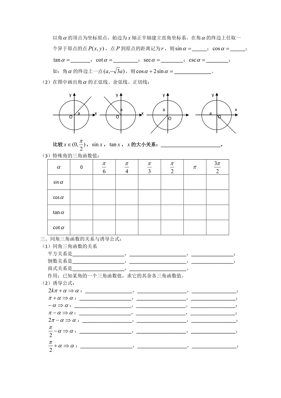 高中数学知识点扫描：四 三角函数.doc_第2页