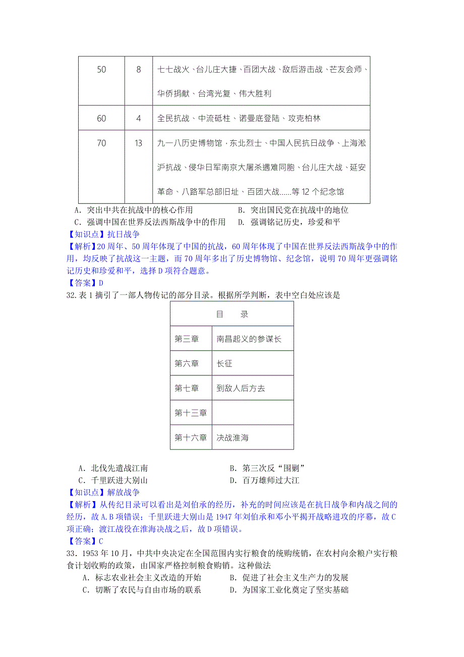 四川省乐山市2016届高三第一次调查研究考试历史试题 WORD版含解析.doc_第3页