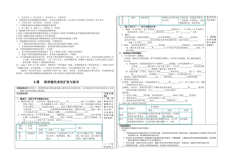 2008高考岳麓版一轮复习（必修二）：第二单元 工业文明的崛起和对中国的冲击.doc_第2页