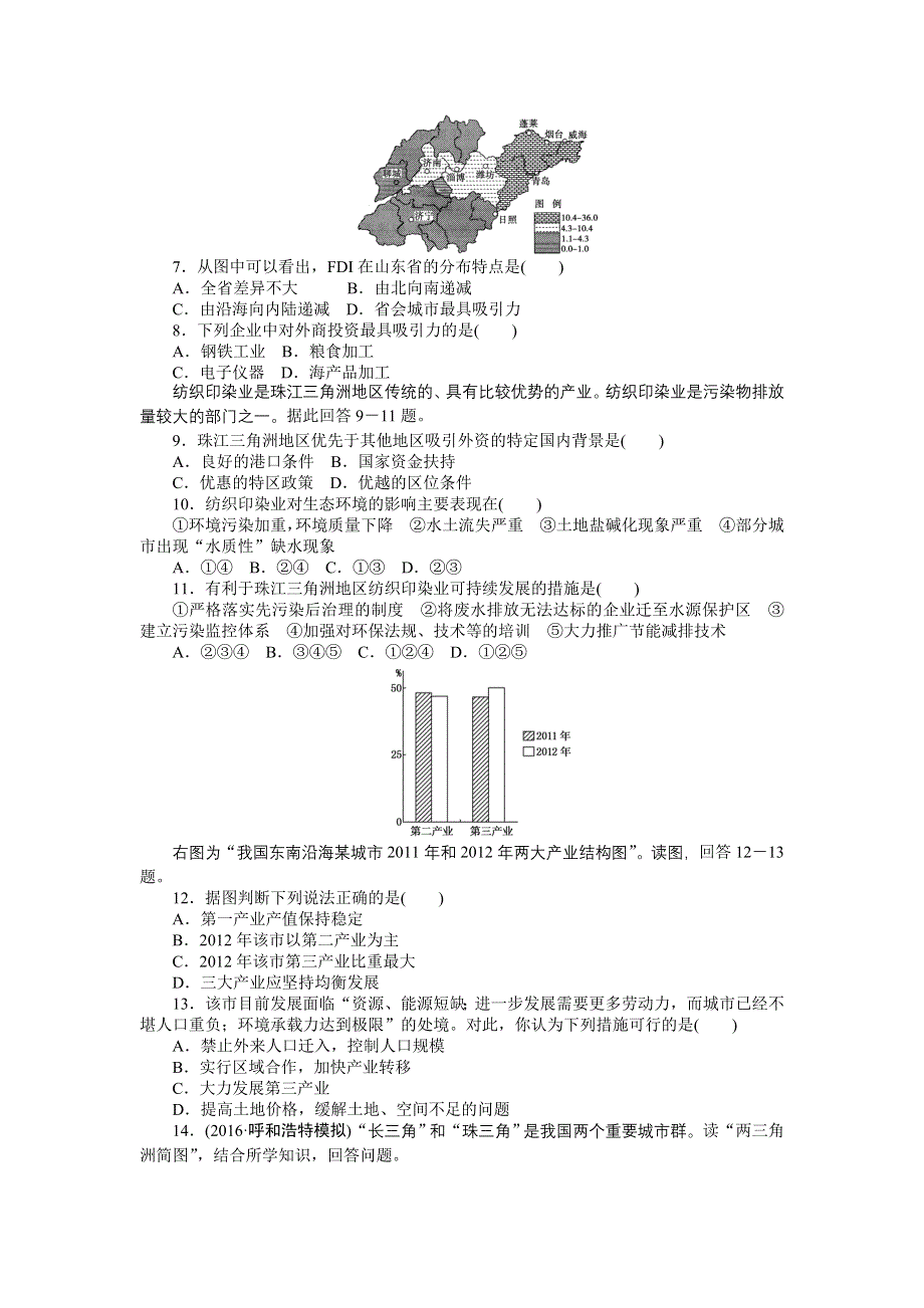 《创优课堂》2016秋地理一轮练习：考点28 区域工业化与城市化 WORD版含解析.doc_第2页