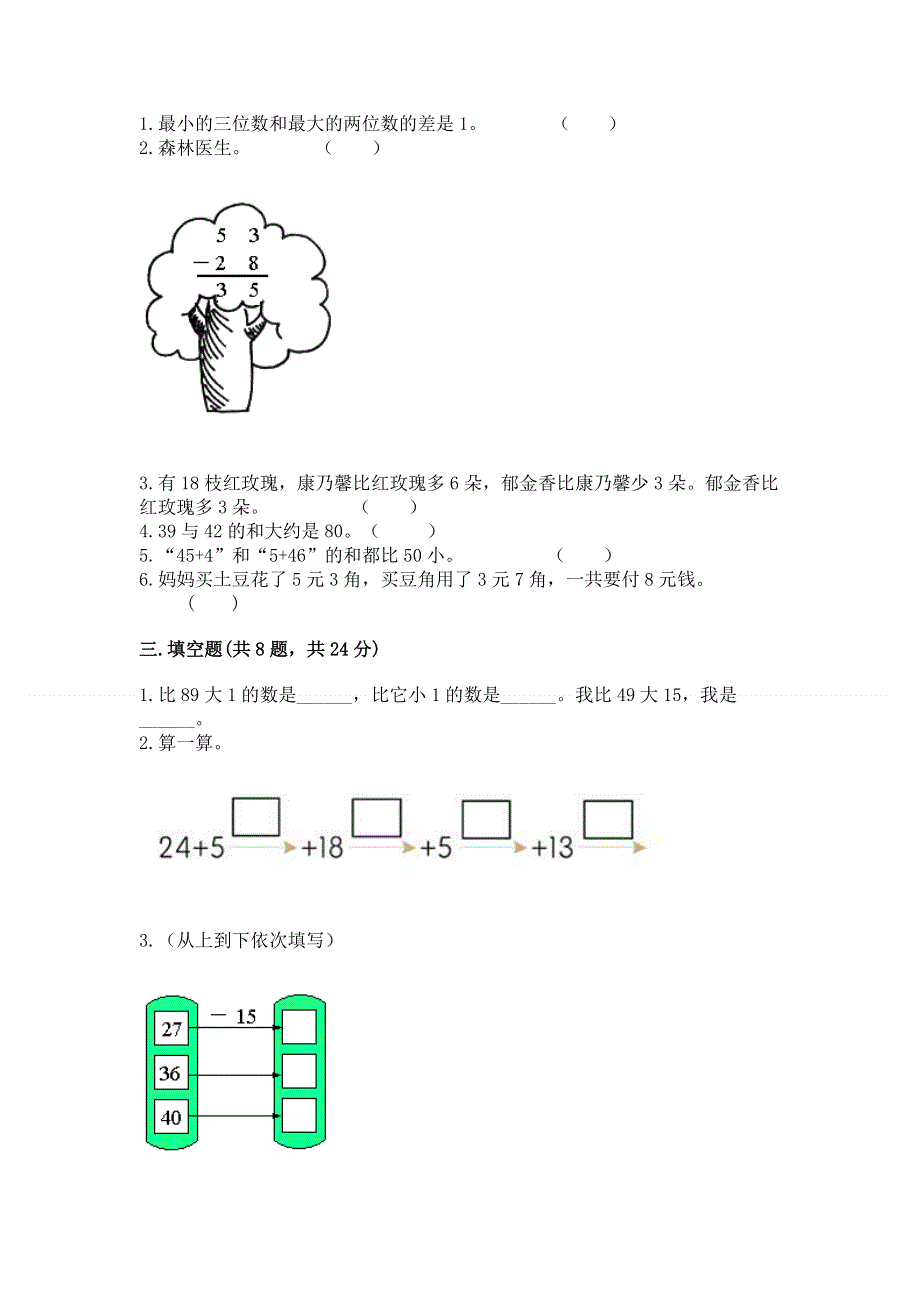 小学二年级数学知识点《100以内的加法和减法》必刷题及1套完整答案.docx_第2页