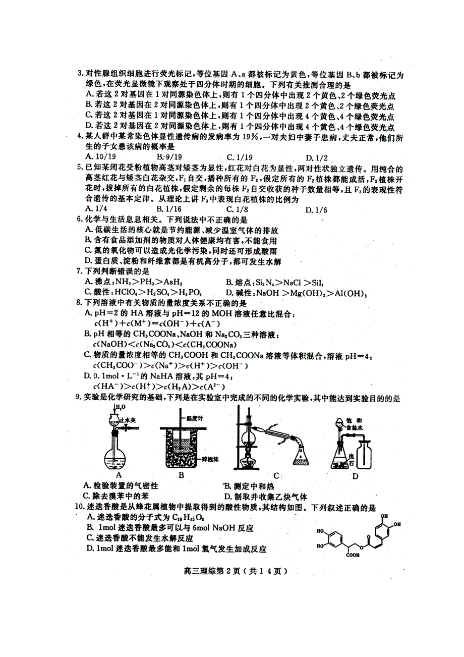 四川省乐山市高中2011届高三第二次诊断性考试（理综）扫描版（乐山“二诊”）.doc_第2页