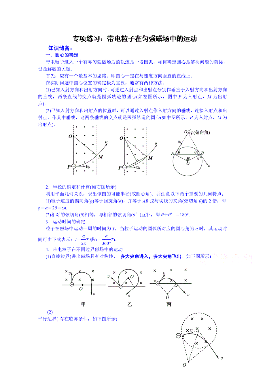 云南省德宏州潞西市芒市中学2015届高三物理专项练习选修3-1 带电粒子在匀强磁场中的运动.doc_第1页