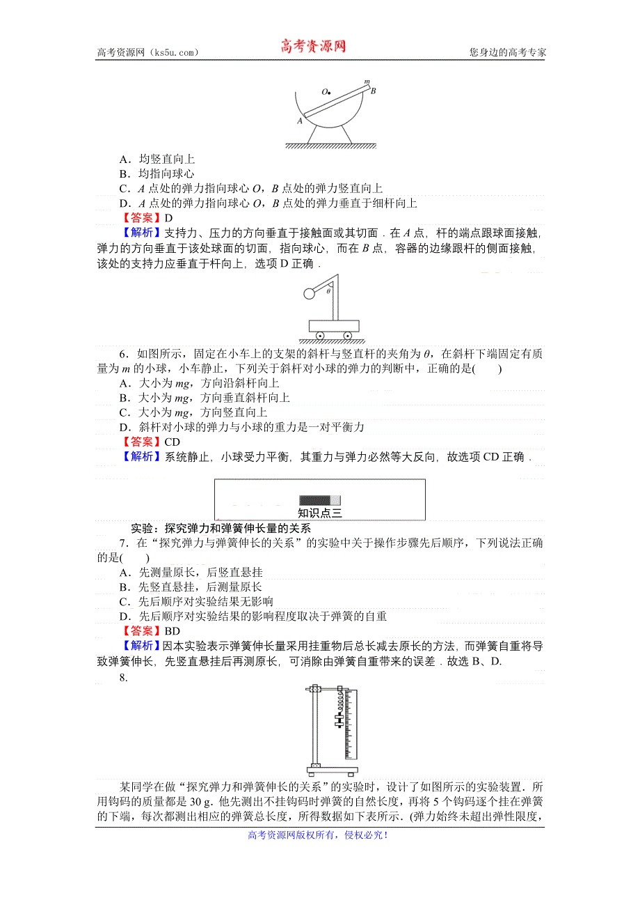 《创优课堂》2016秋物理人教版必修1练习：3-2 弹力 WORD版含解析.doc_第3页