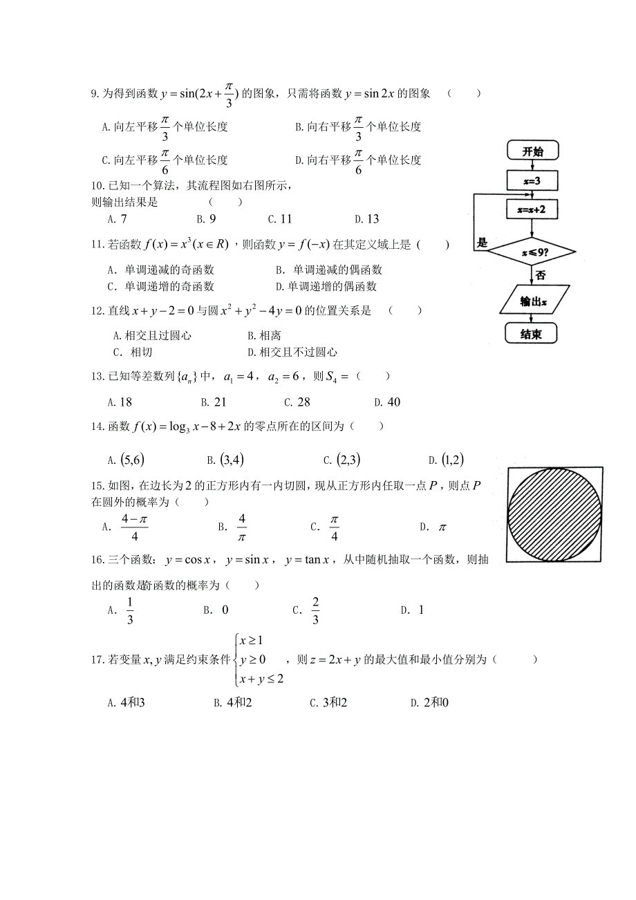 云南省德宏州芒市第一中学2015-2016学年高二上学期期末考试数学试题 WORD版无答案.doc_第2页